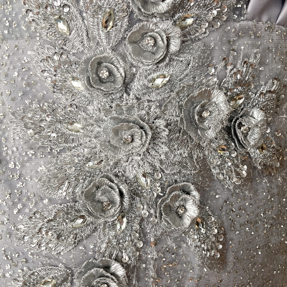 Vintage silver sparkle cocktail dress - Picture 5 of 12
